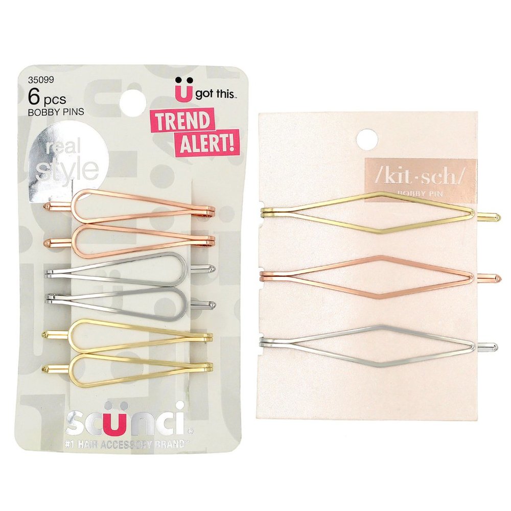Scunci Real Style Multicolor Metal Bobby Pins, Pack of 9